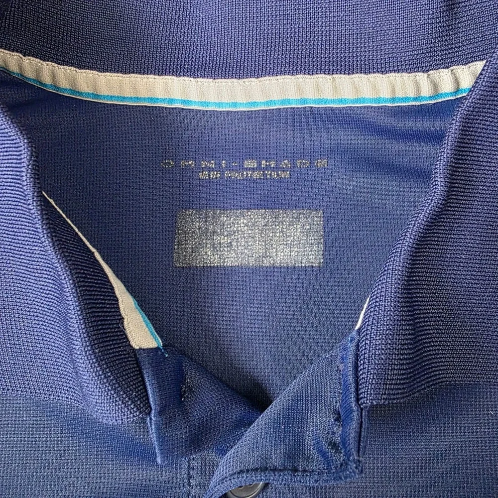 Columbia Mens Omni Shade Polo‎ Shirt Blue Short Sleeve Breathable Golf Casual XL
